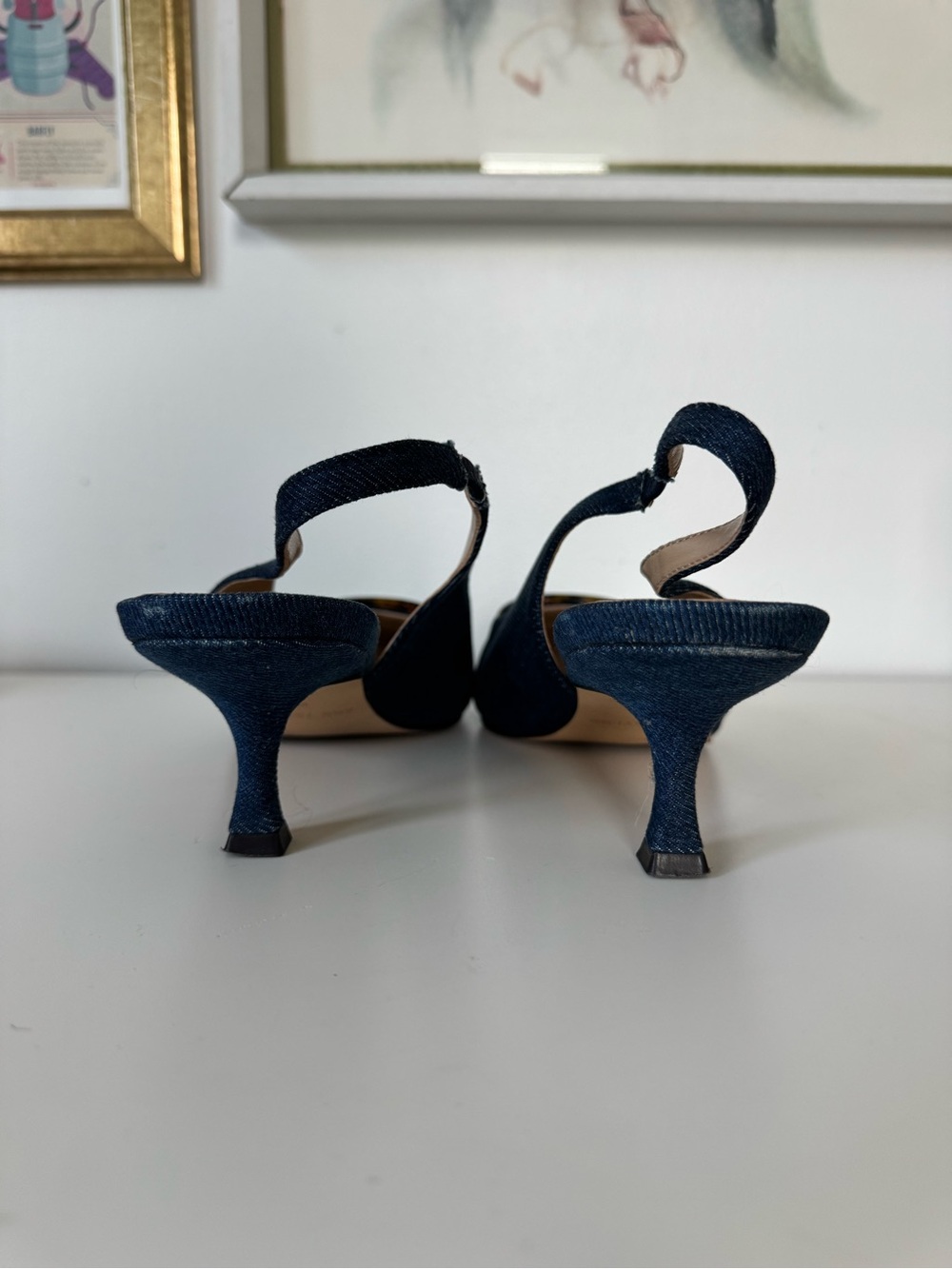 Ann Taylor - Size 10 - Denim Slingback Pumps - Picture 4 of 5